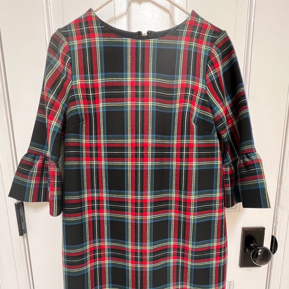 Vineyard Vines Plaid Greenwich Flutter Sleeve Dress